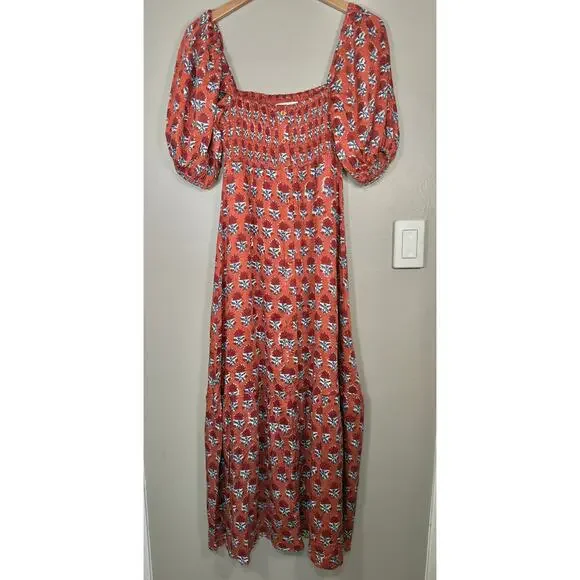 Emerson Fry India Collection Santiago 3 Maxi Dress Carmen Flowers Satin XS/S - Picture 7 of 12